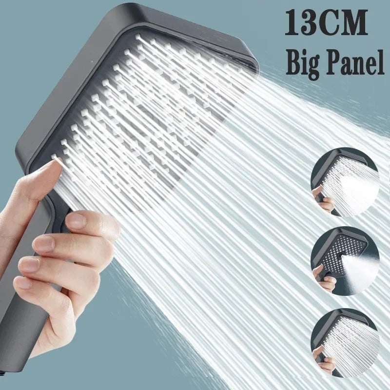 3-Mode Rectangular Rainfall Shower Head | 120mm High Pressure