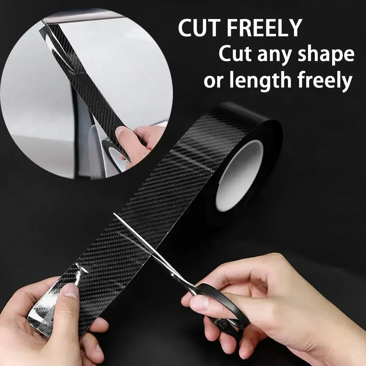 Nano Carbon Fiber 3D Car Wrap Tape – Door & Mirror Protector