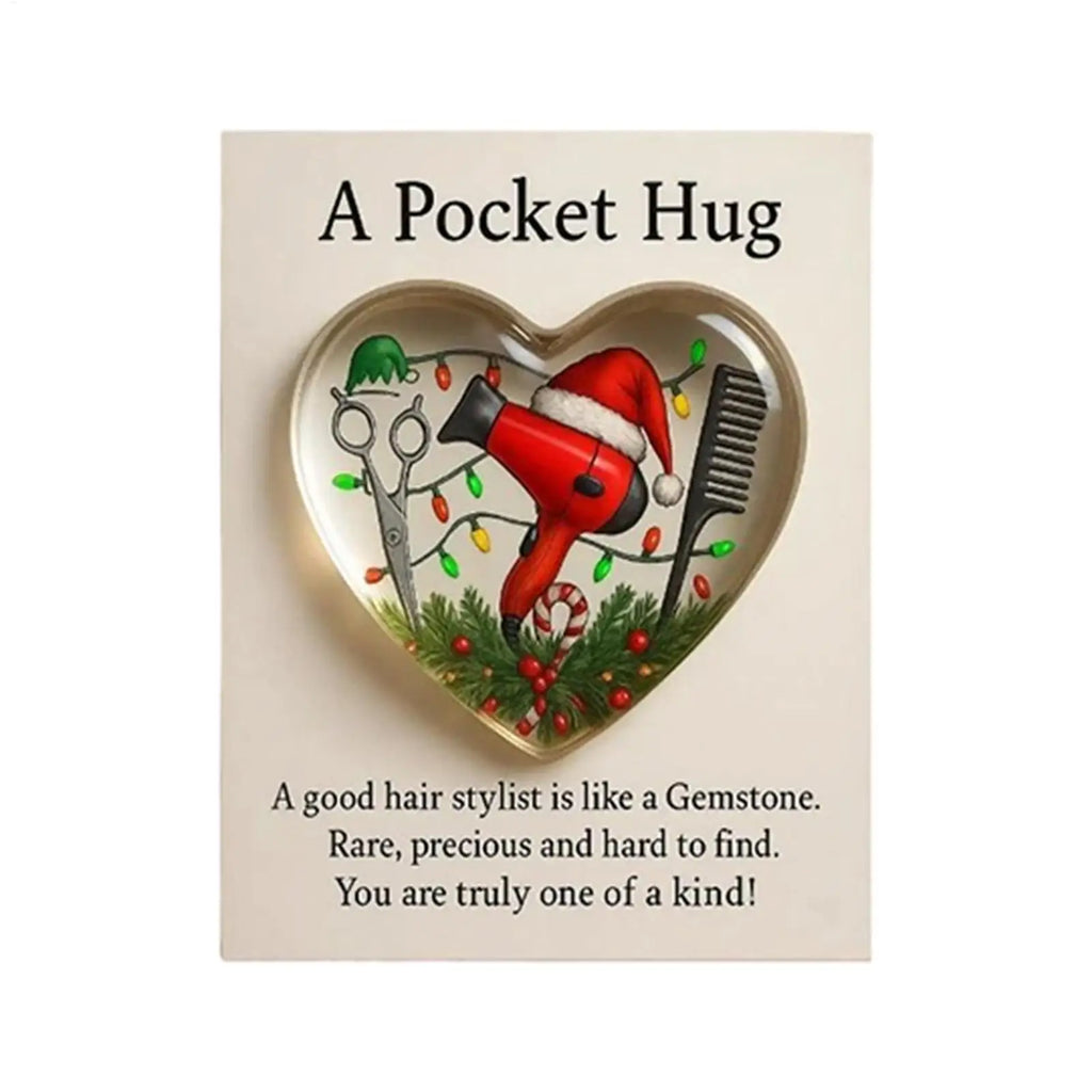 Christmas Hug 2D Heart Shaped Hairdresser Home Decor Appreciation