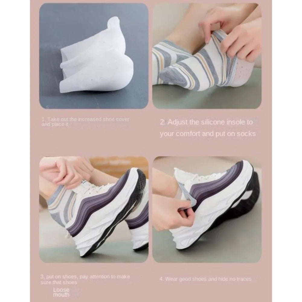 Silicone Invisible Heel Lift Insoles – 2–4cm Height Boost Unisex
