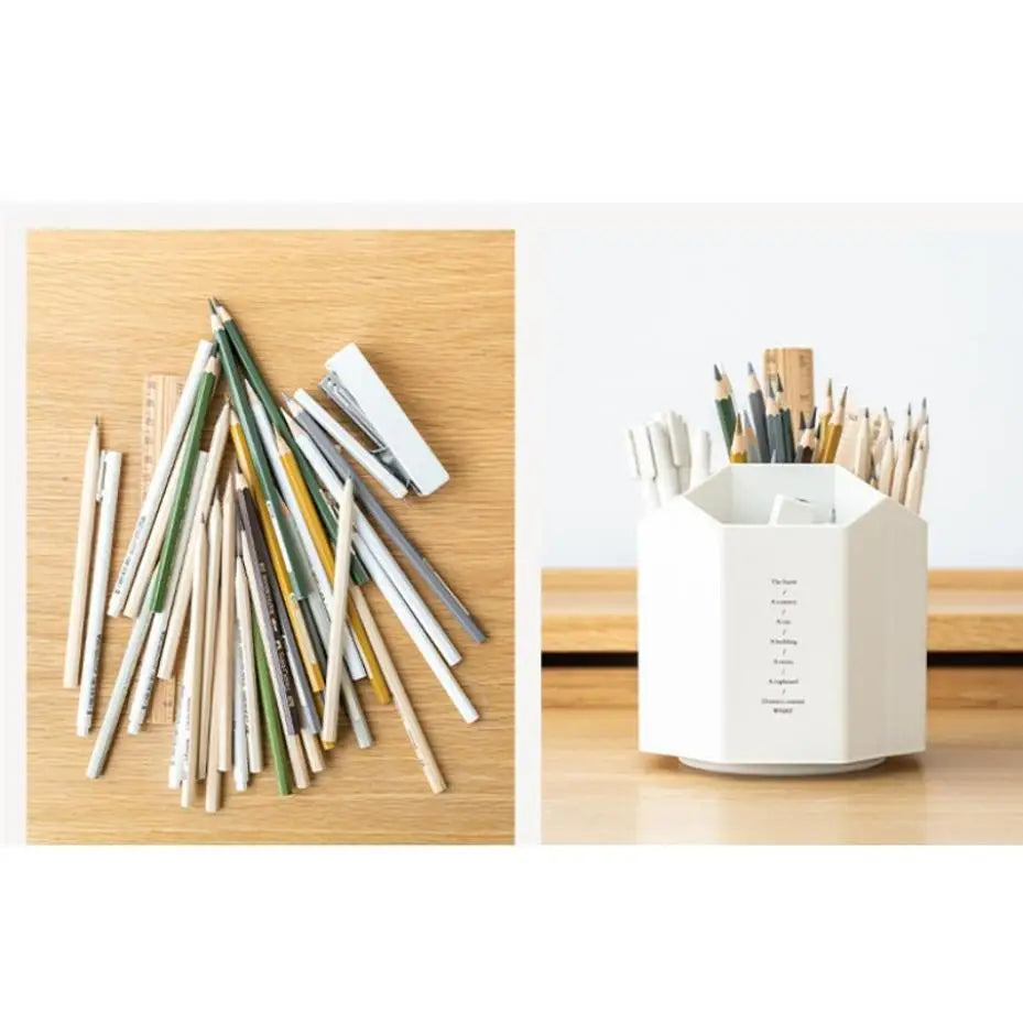 360° Rotating Pen Holder – Large Capacity Desk Organizer