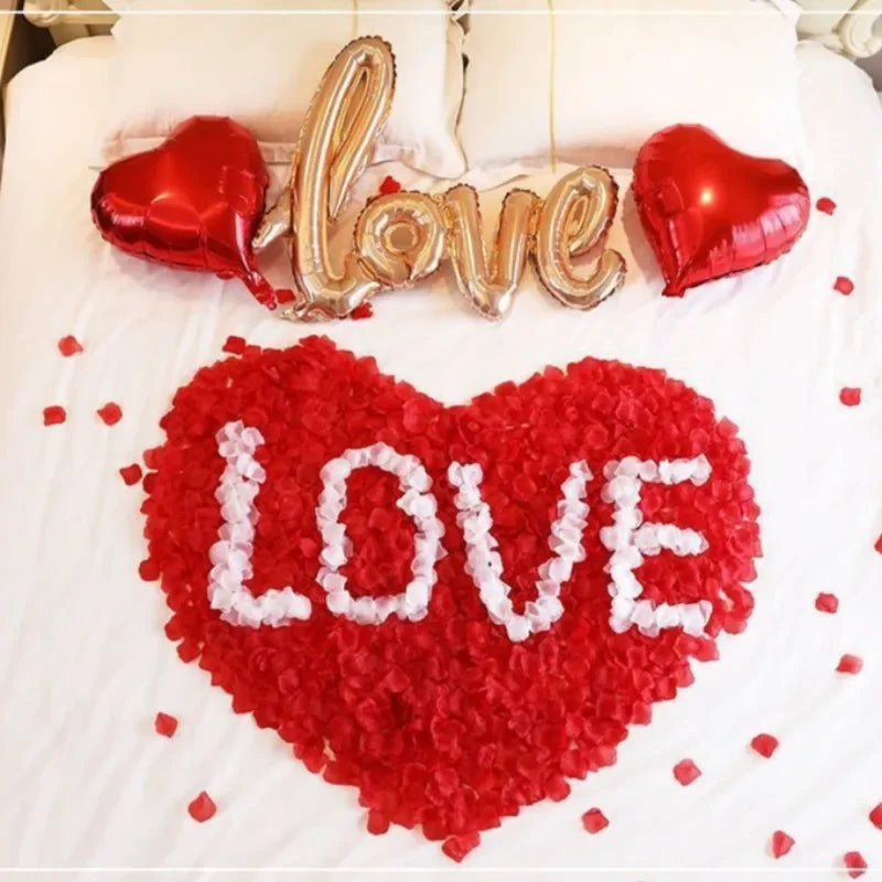 Silk Rose Petals 100pc – Wedding & Valentine's Day Scatter Decor