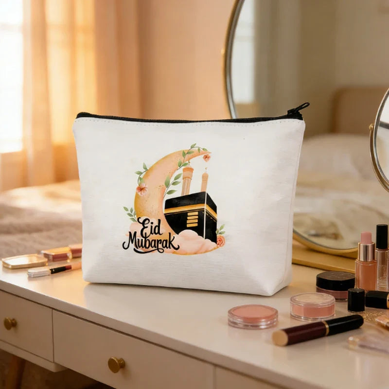 Eid Mubarak Canvas Makeup Bag | Mosque Moon Ramadan Gift