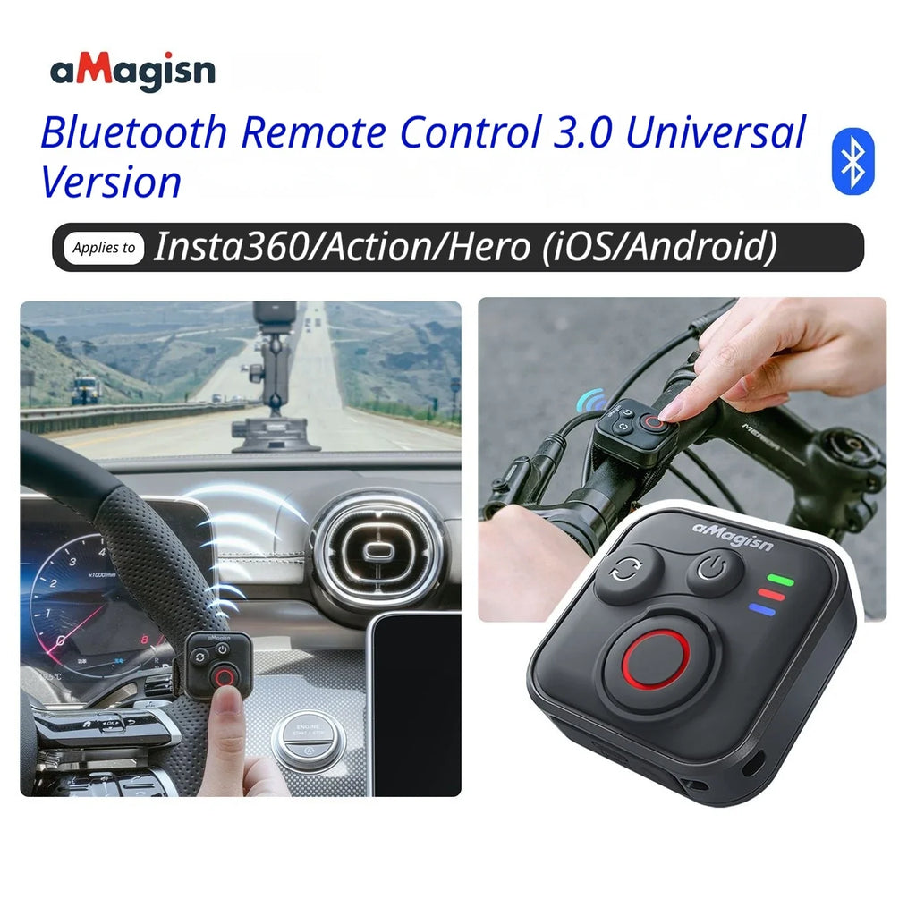 AMagisn Bluetooth Shutter Remote – Insta360, GoPro & DJI