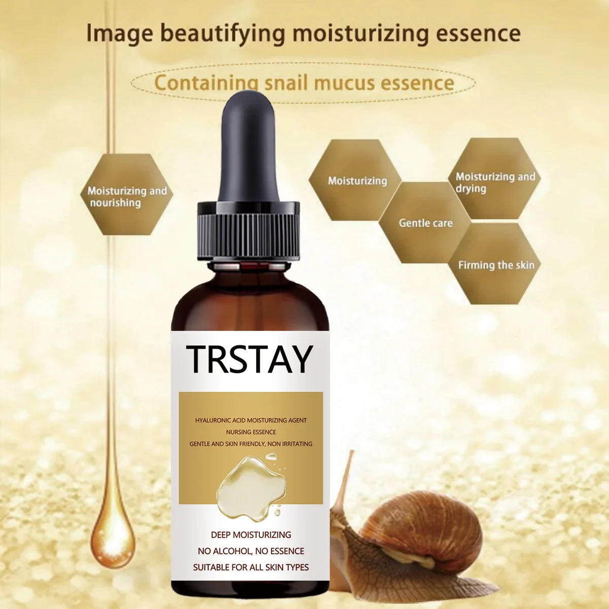 Snail Extract Serum Face Essence Anti Wrinkle Hyaluronic Acid Aging
