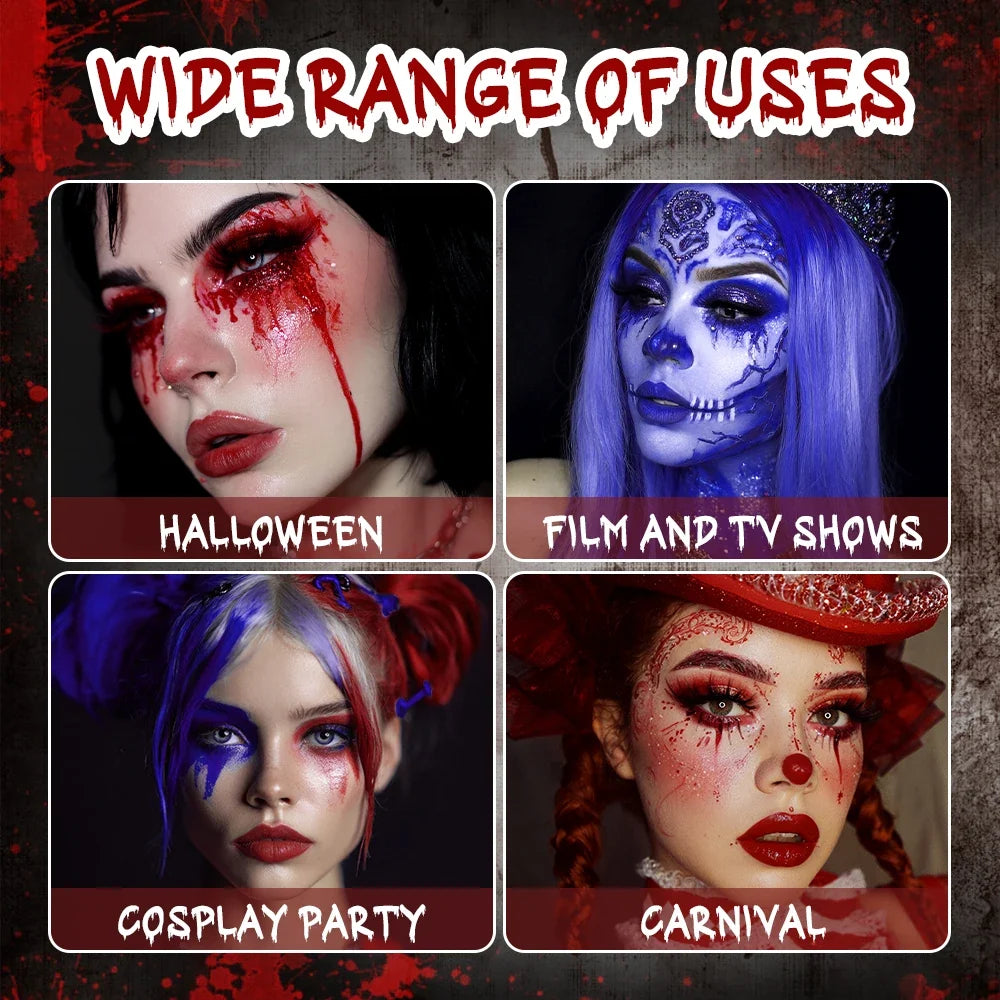 Halloween Blood Makeup Realistic Washable Fake Zombie Monster Clothes