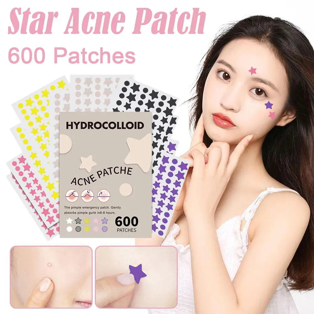 600-Count Star Hydrocolloid Acne Patches – Invisible Zit Covers