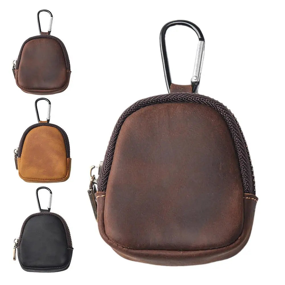 Mini PU Coin Purse with Carabiner Clip – Key & EDC Pouch