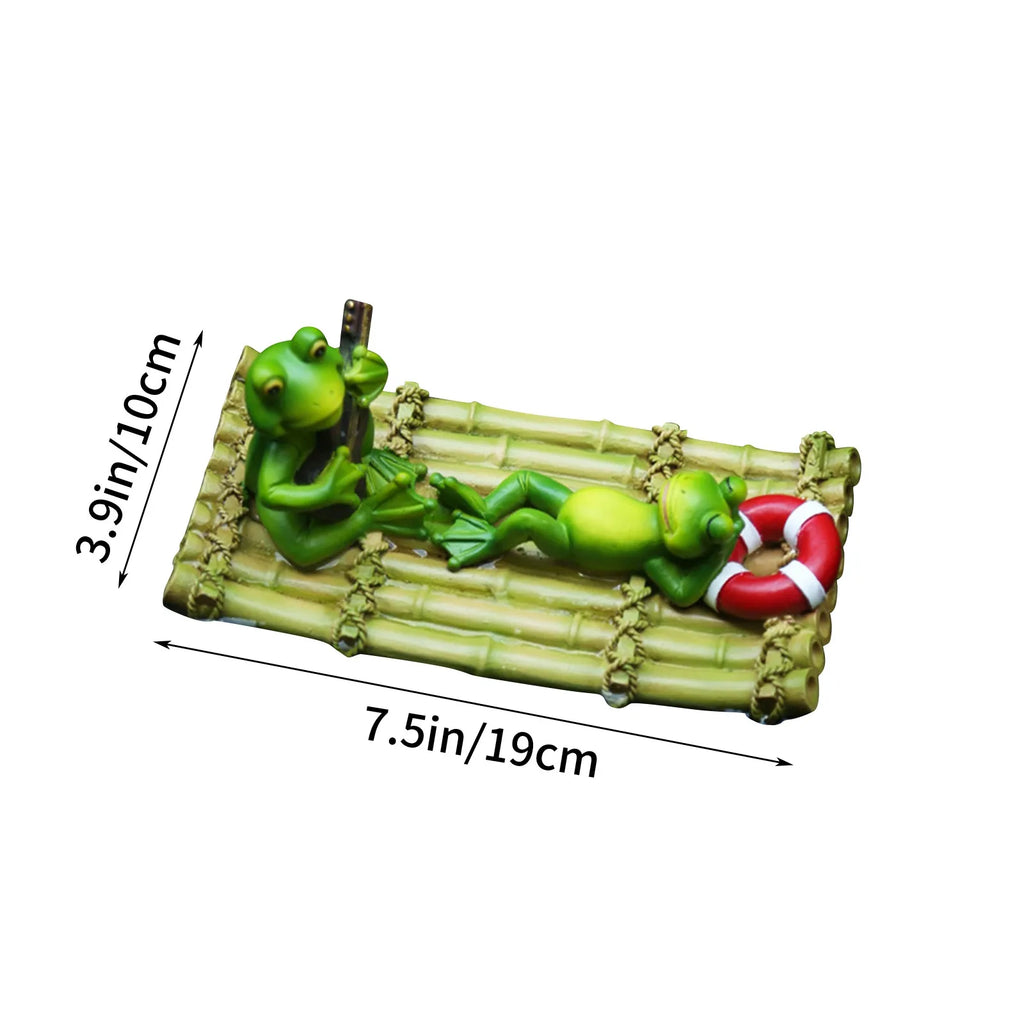 Resin Floating Frog Statue | Garden Pond & Home Decor Sculpture