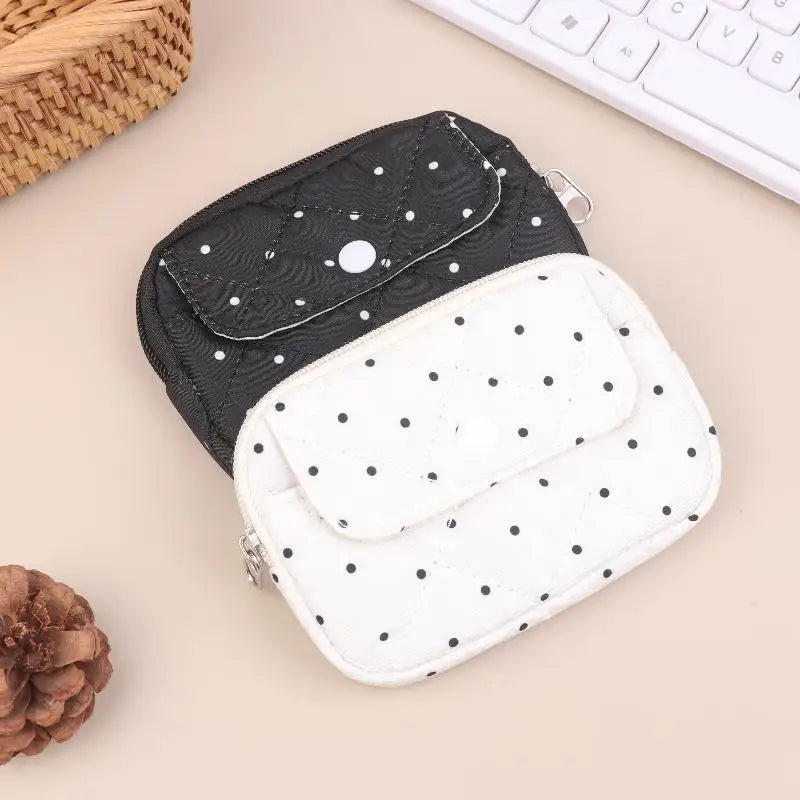 Polka Dot Storage Bag – Cute Coin Card Key Pouch Wallet