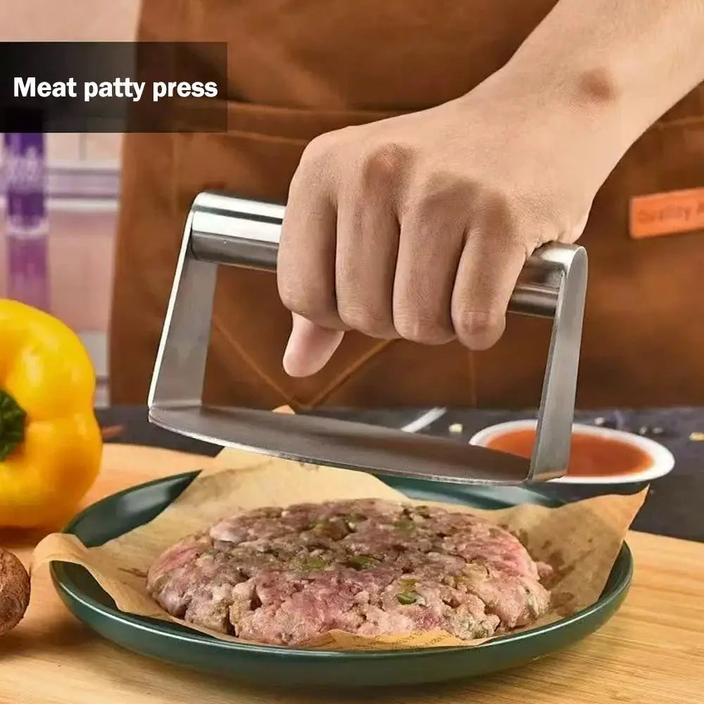 Stainless Steel Hamburger Press – Non-Stick Burger Patty Maker