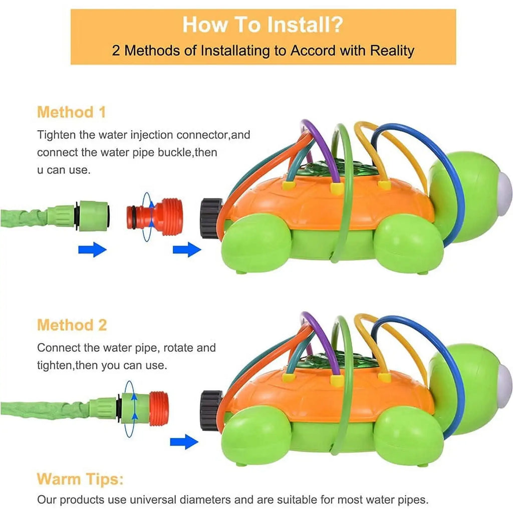 Kids Spinning Turtle Water Sprinkler | Outdoor Summer Toy