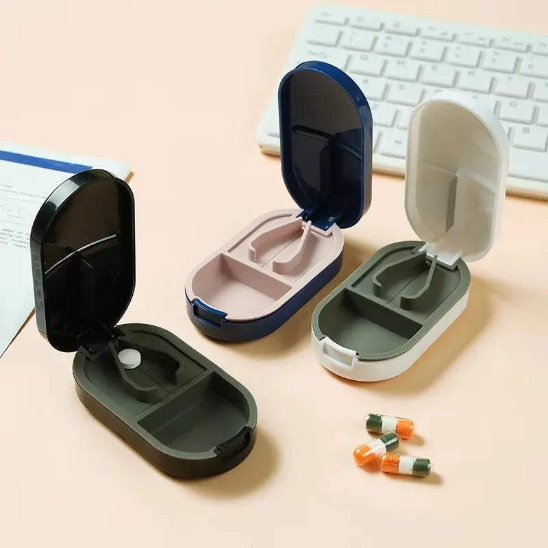 Portable Pill Cutter & Storage Box | Stainless Steel Blade