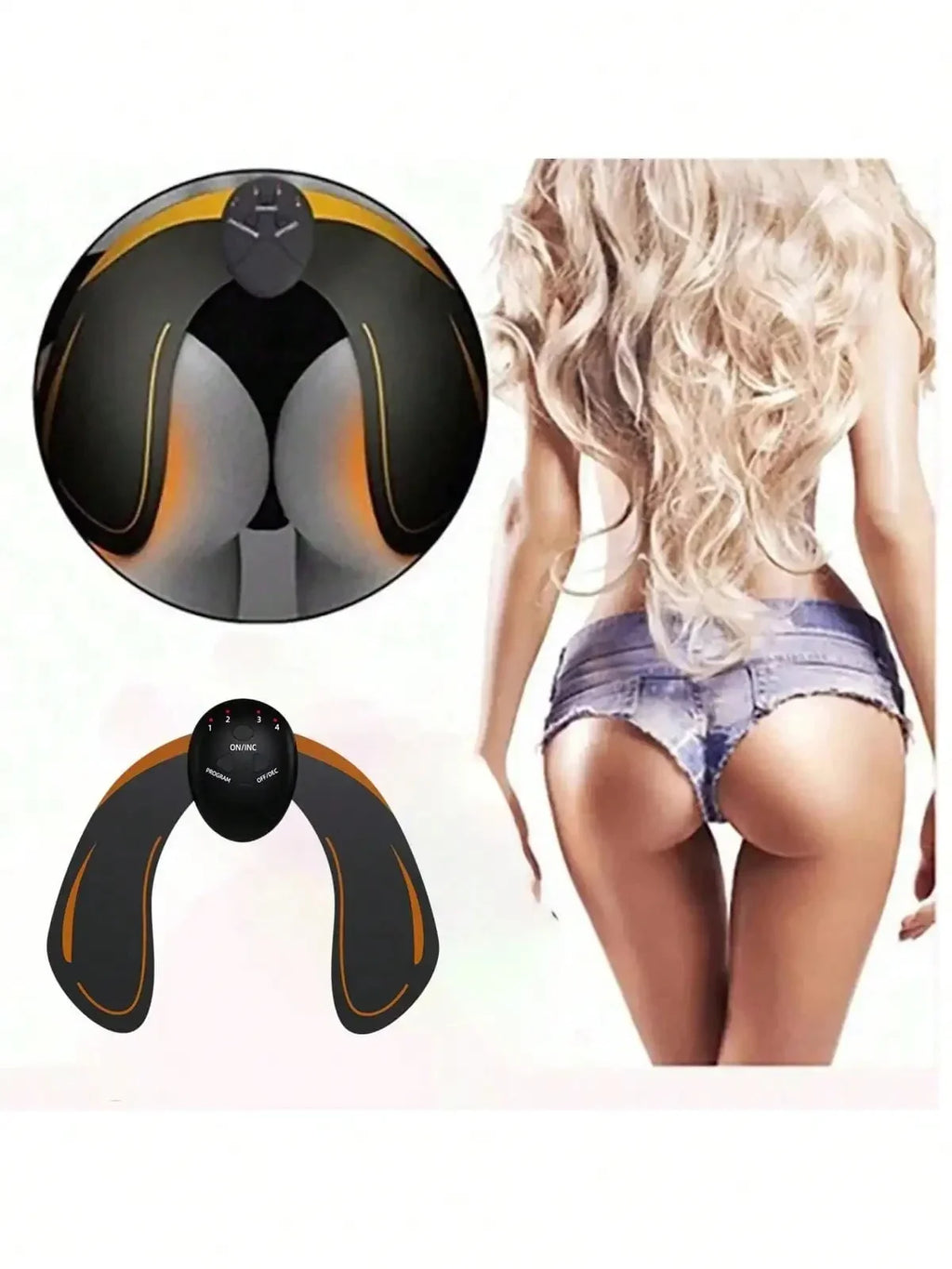 Rechargeable EMS Hip Waist Trainer Vibration Massage Fitness Belt