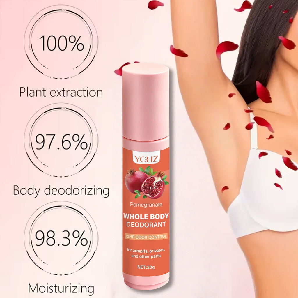 Women's Pomegranate & Peach Deodorant Roller – 72-Hour Fresh