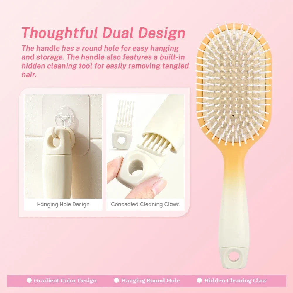 Gradient Air Cushion Hair Brush – Anti-Static Scalp Massage Comb