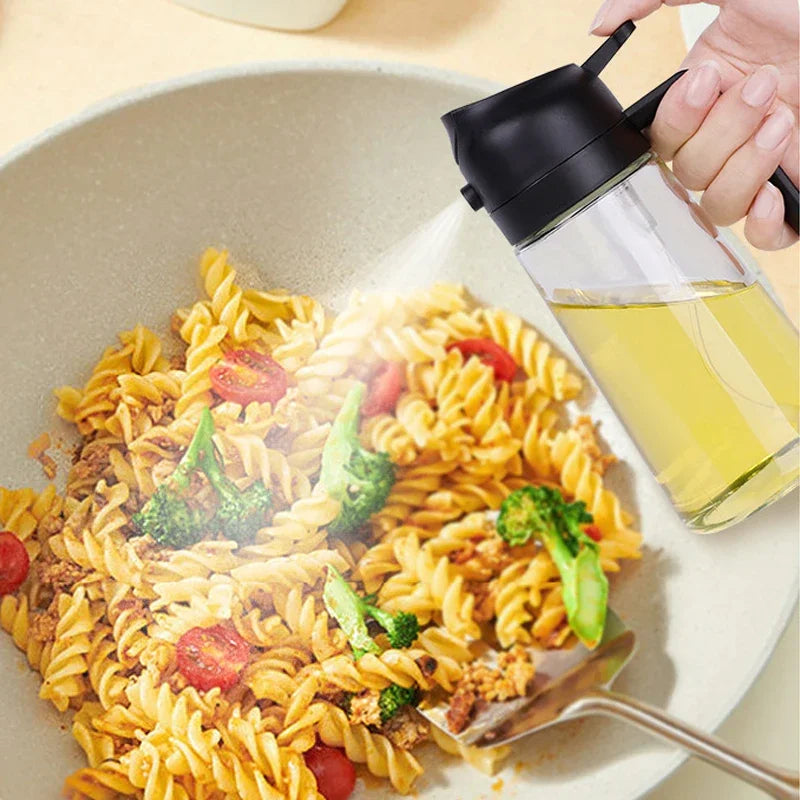 2-in-1 Oil Spray & Pour Bottle | 500ml Food-Grade Sprayer