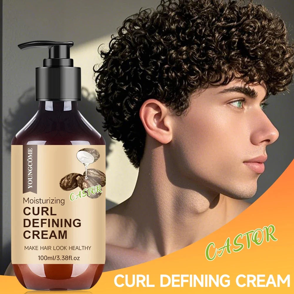 Men's Castor Oil Curling Cream Rosemary Peppermint Control
