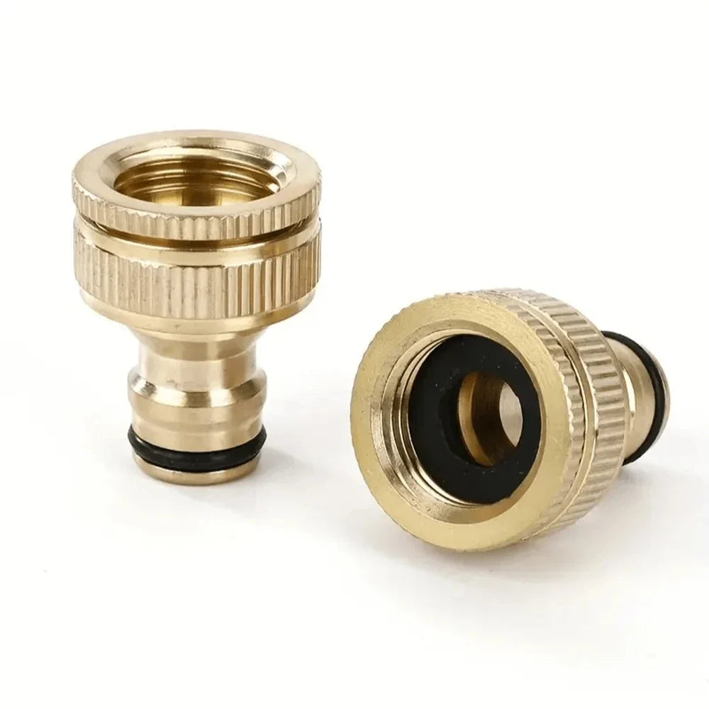 Brass Threaded Pipe Fitting 3/4" & 1/2" Garden Water Connector