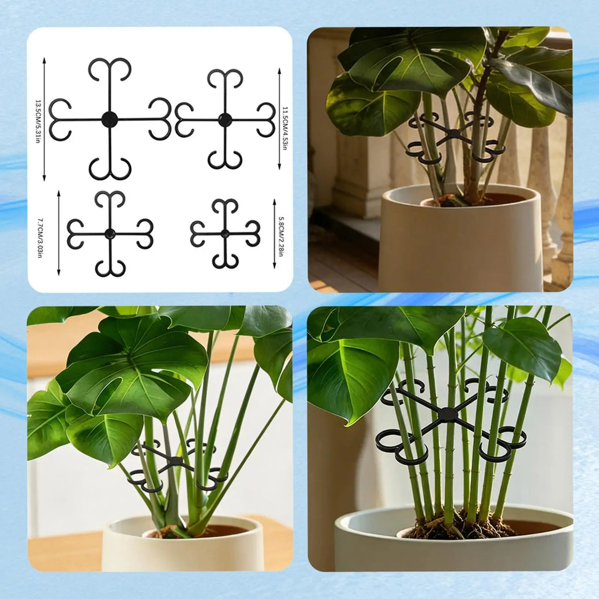 Plant Stem Support Clips – 4 Pcs Multi-Size Vine Climber Set