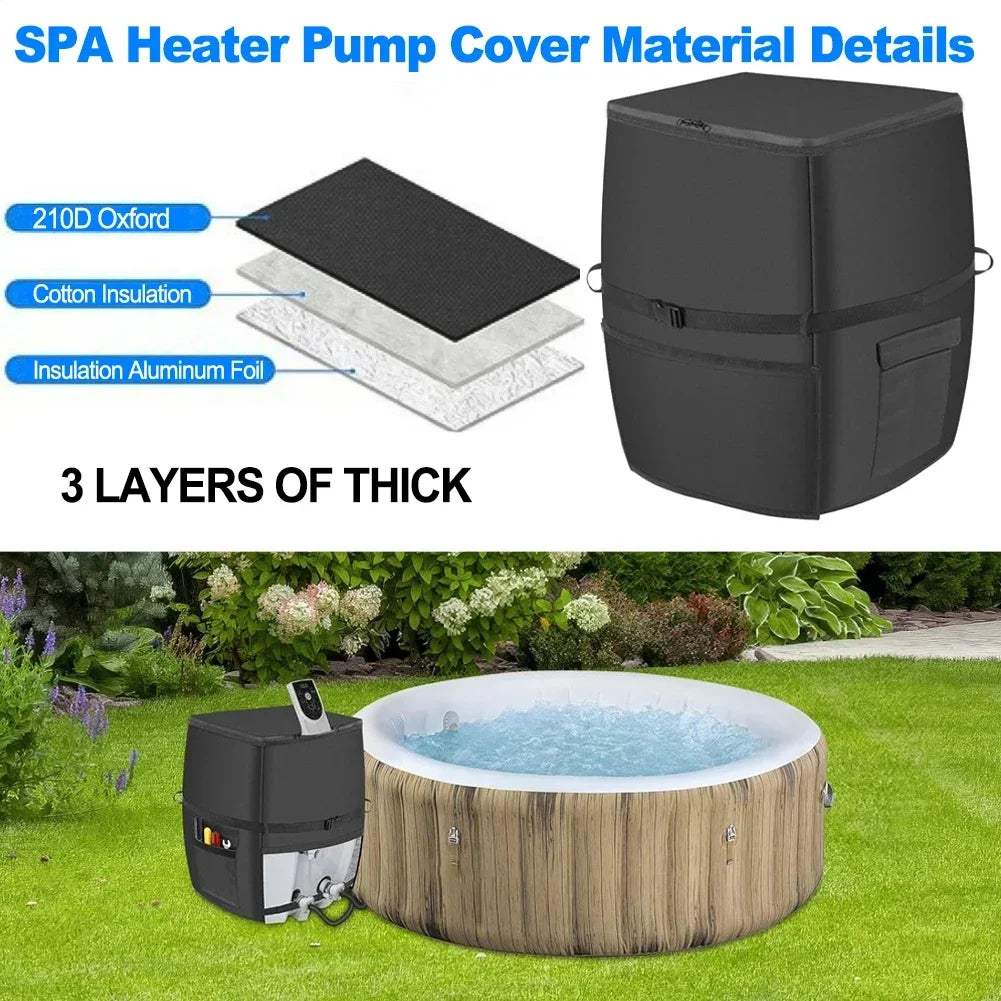 Spa Heater Pump Cover | Waterproof 210D Oxford & Aluminum Foil