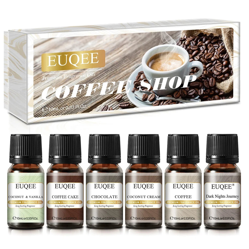 EUQEE 6-Piece Fragrance Oil Set – Reed Diffuser & Candle Making