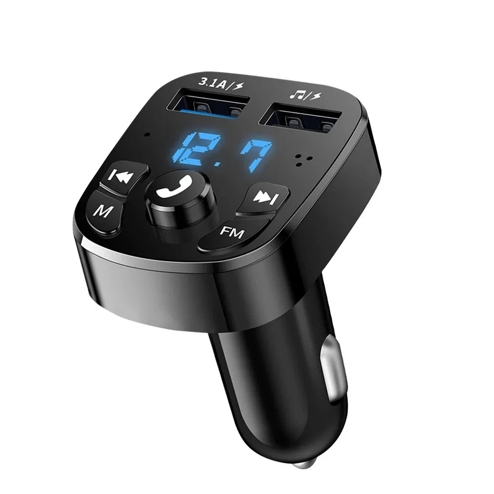 Bluetooth 5.0 FM Transmitter Car Charger | Dual USB Fast Charge