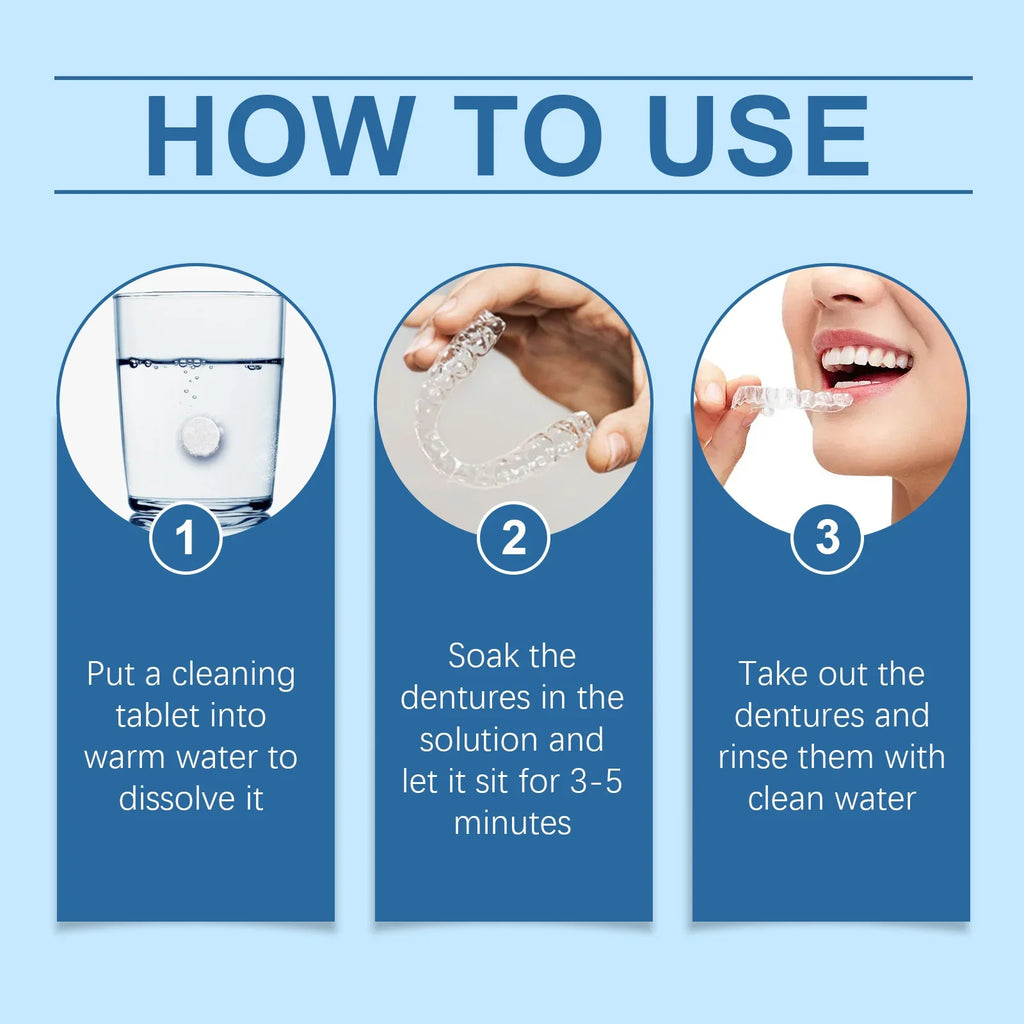 ORALHOE Denture Cleaning Tablets | Whitening & Antibacterial 12pk