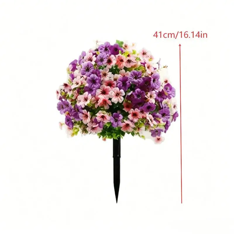 Artificial Violet Flower Topiary Stake – Fade-Proof Garden Decor