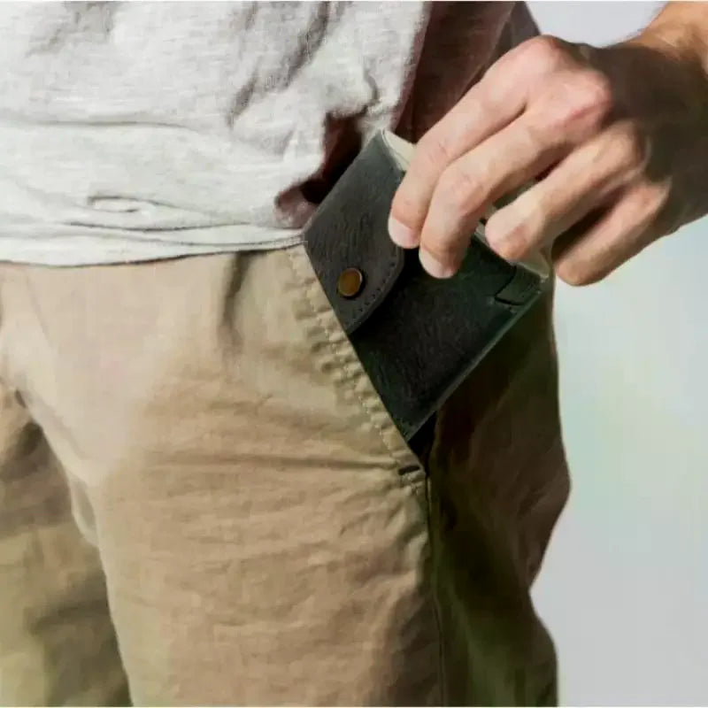 PU Leather Pocket Wallet – Cash & Coin Organizer Clip