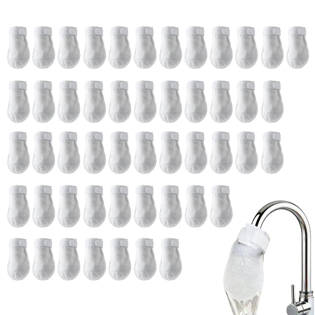 50-Pack Cotton Faucet Filter Pouches – Reduces Scale & Sediment