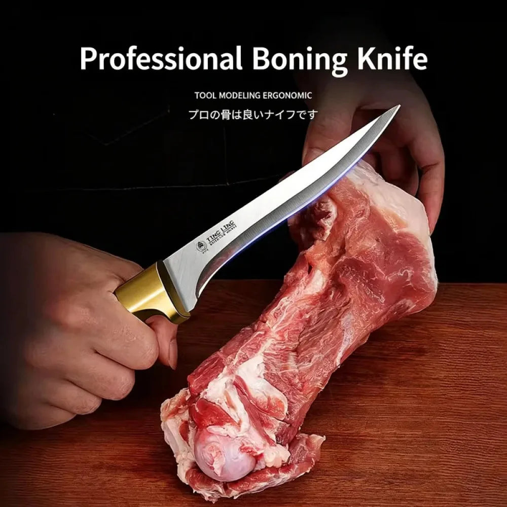 PLYS Boning Knife – Sharp Stainless Steel Butcher Kitchen Knife