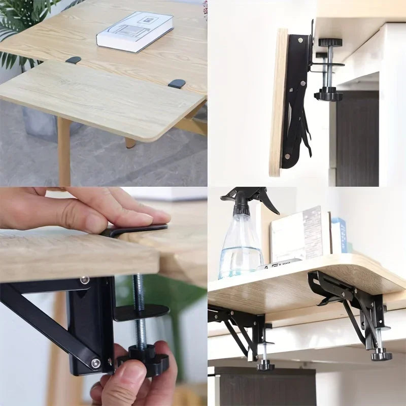 2-Pack Folding Triangle Desk Extension Brackets – Heavy Duty