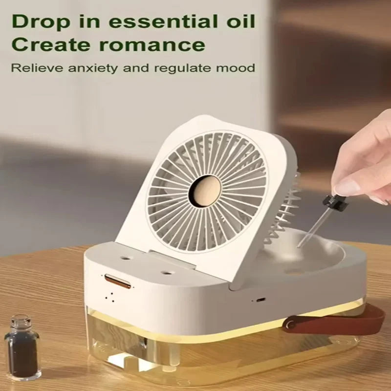 Mini 2-in-1 USB Desktop Fan & Humidifier | 3 Speeds, 2500ml