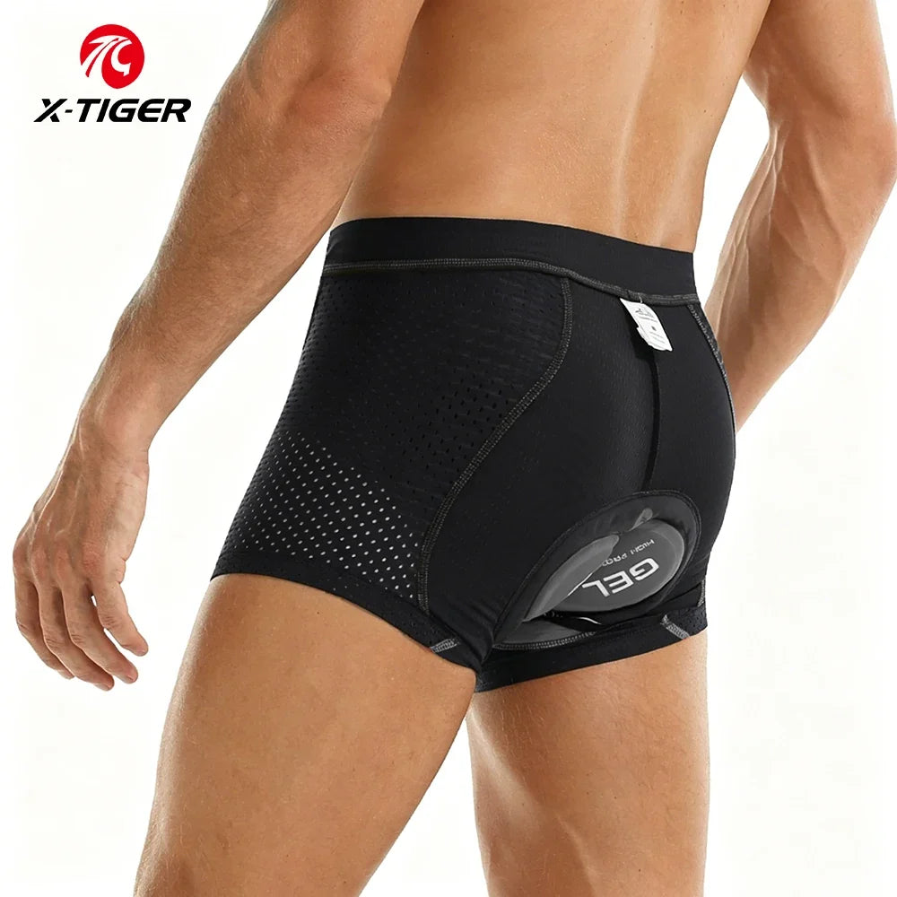 X-TIGER Men's 5D Gel Padded Cycling Boxer Shorts | MTB & Road