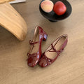 Women's Butterfly-Knot Mary Jane Pumps | Low Square Heel Shoes