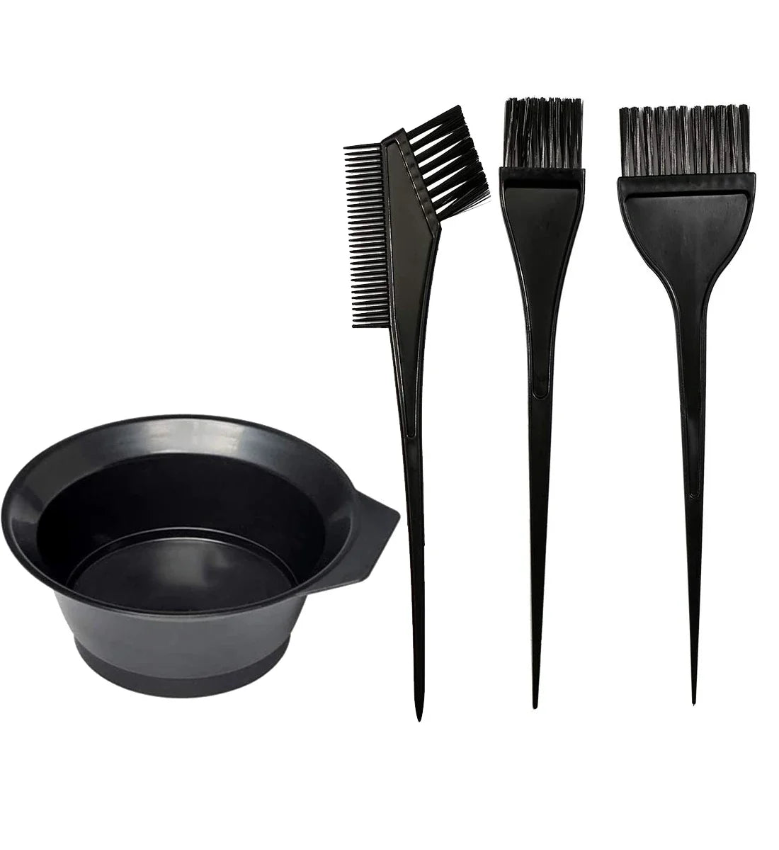 4-Piece Hair Dye Brush & Bowl Kit – Home & Salon Color Set