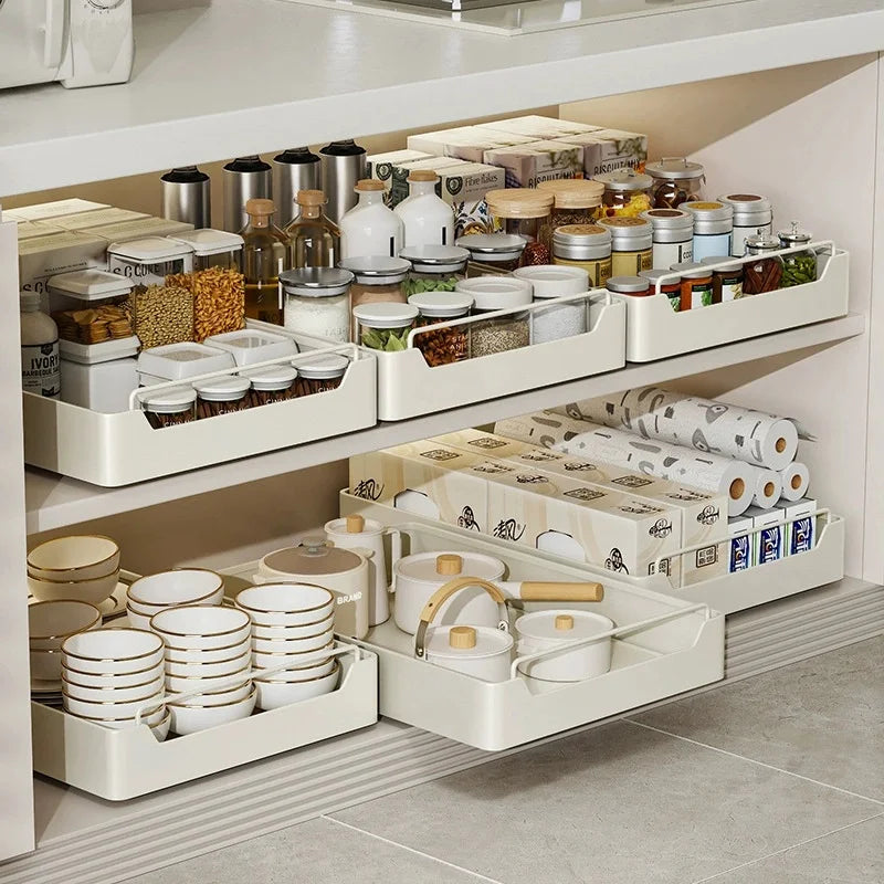 Pull-Out Cabinet Organizer Rack | Spice & Kitchen Drawer