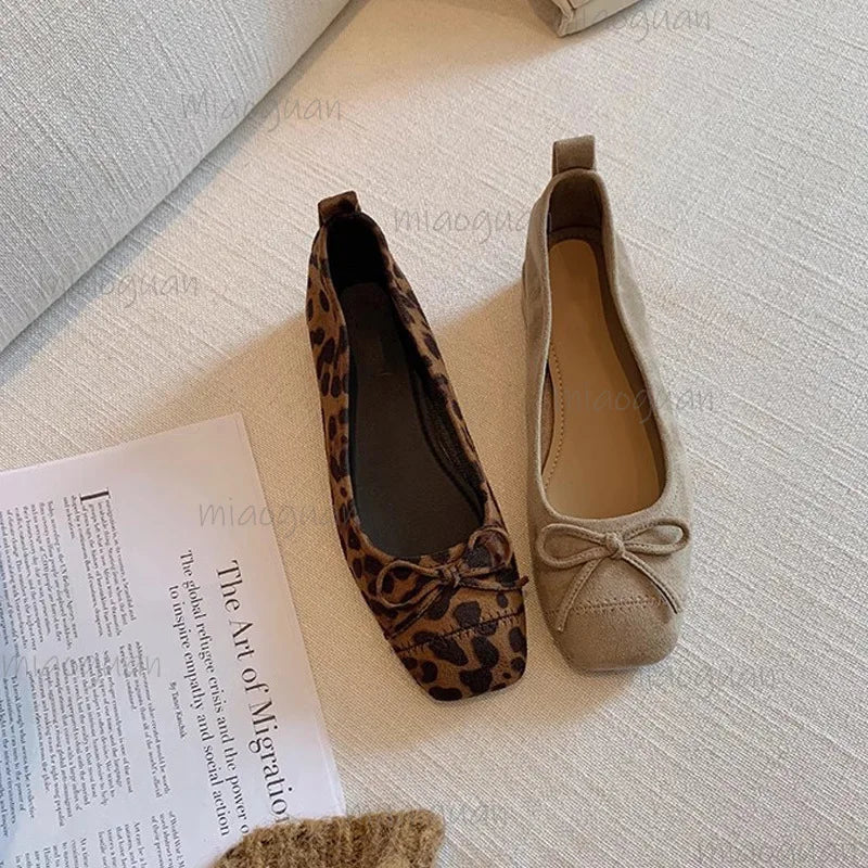 Japanese Bow Ballet Flats – Women's Retro Mary Jane Loafers