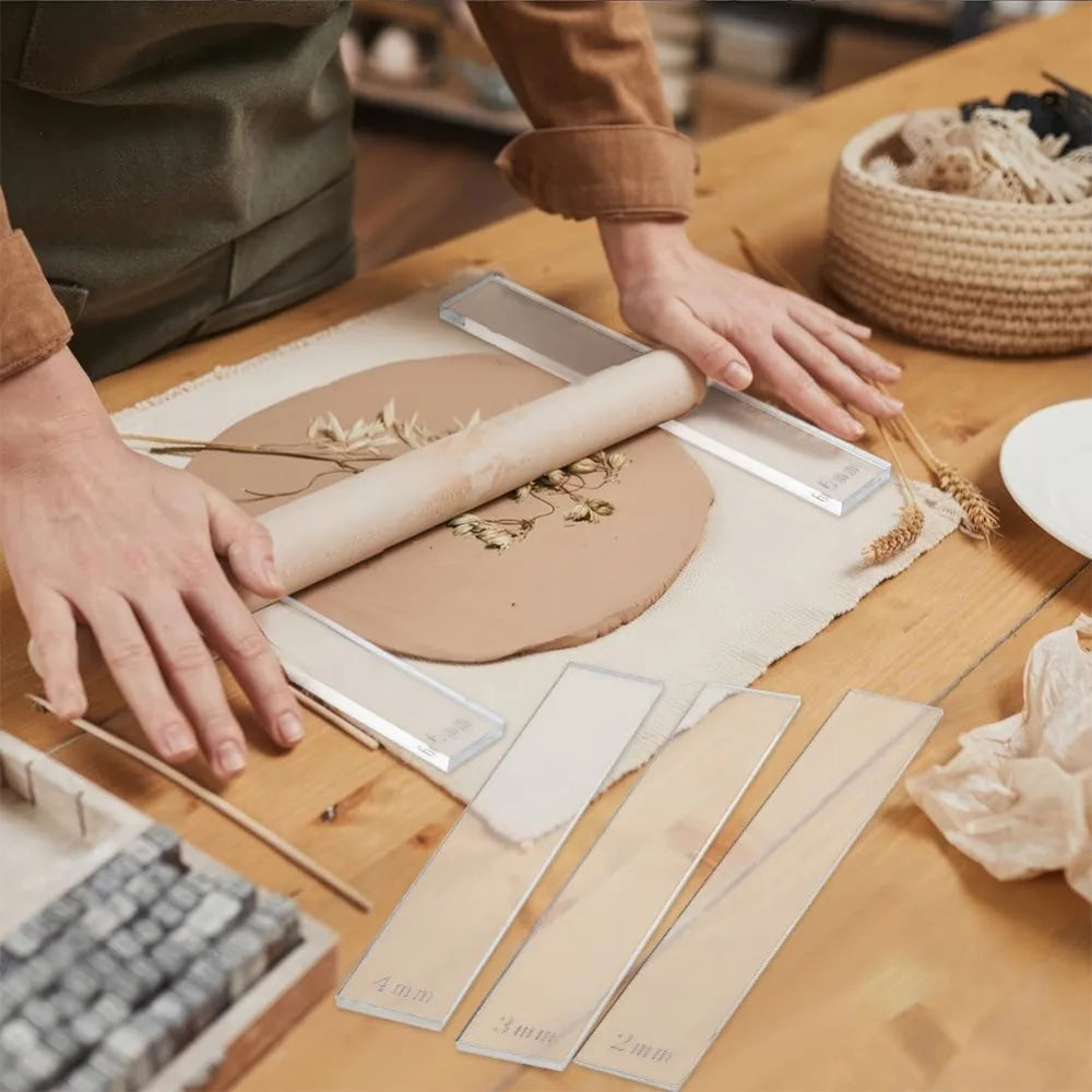 12-Pc Acrylic Clay Depth Guide Set – 6 Sizes for Even Rolling