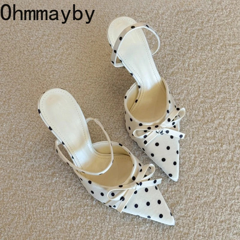 Women's Pointed Toe High Heel Sandals & Butterfly-Knot Mules