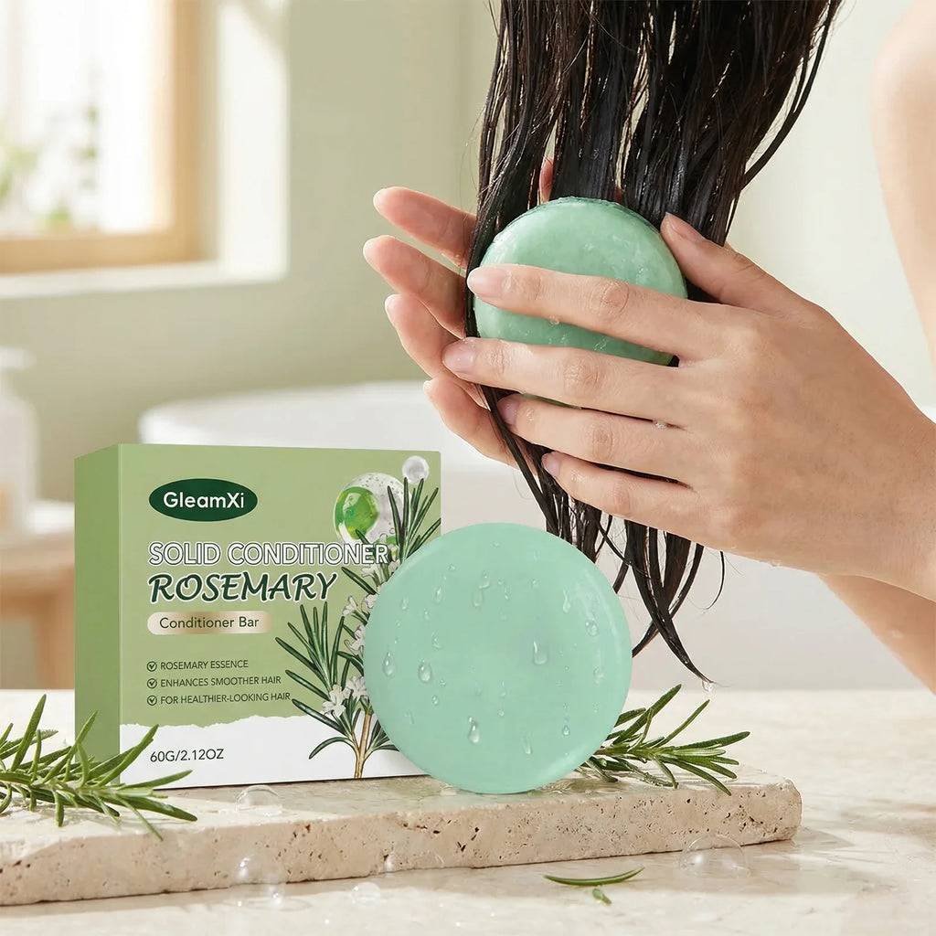 Gleamxi Rosemary Solid Conditioner Bar – Anti-Frizz Hair