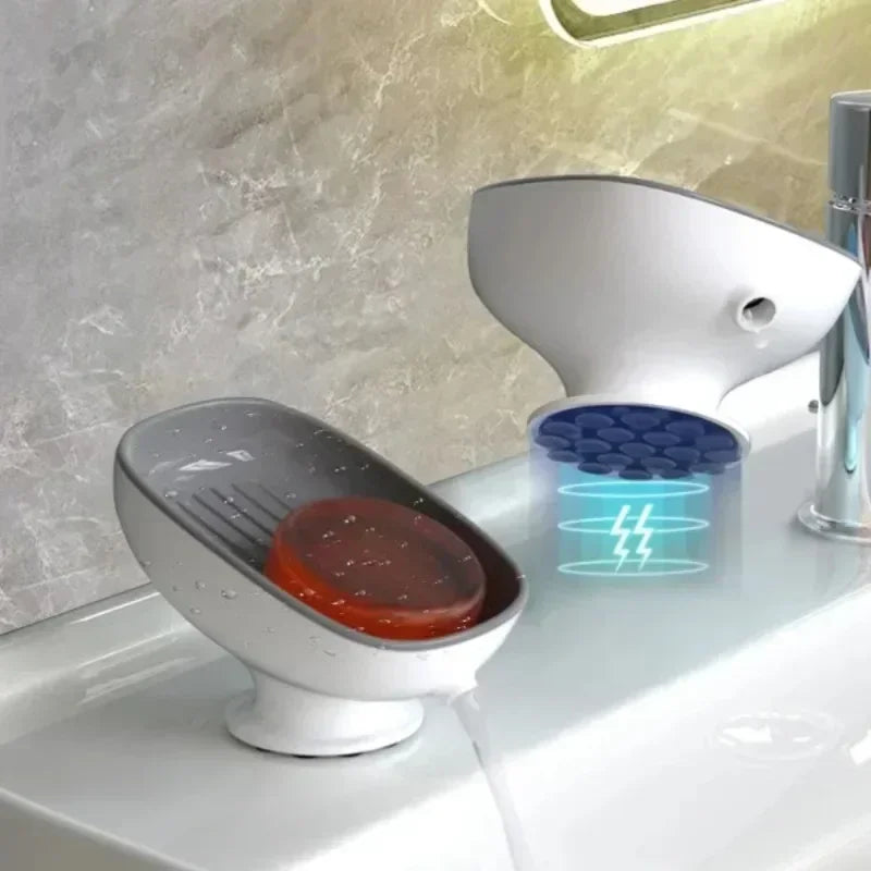 Suction Cup Soap Dish Drain Water Bathroom Holder Kithcen Sponge