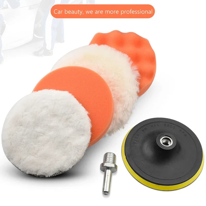 6-Piece Car Polishing Foam Pad Kit | 3/4/5 Inch Buffer Pads