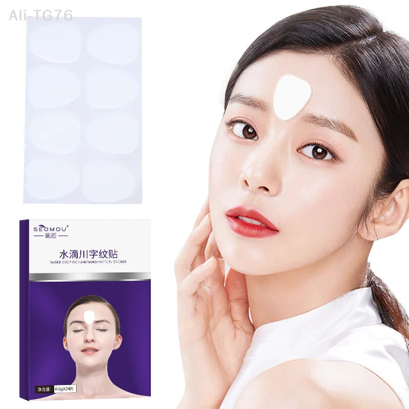 24-Pc Silicone Forehead Smoothing Patches | Reusable Face Stickers
