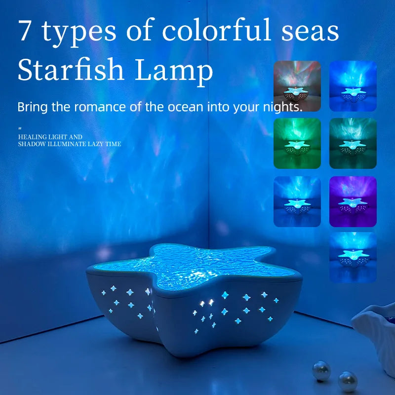 Starfish Projection Lamp | Ocean Wave Night Light Gift