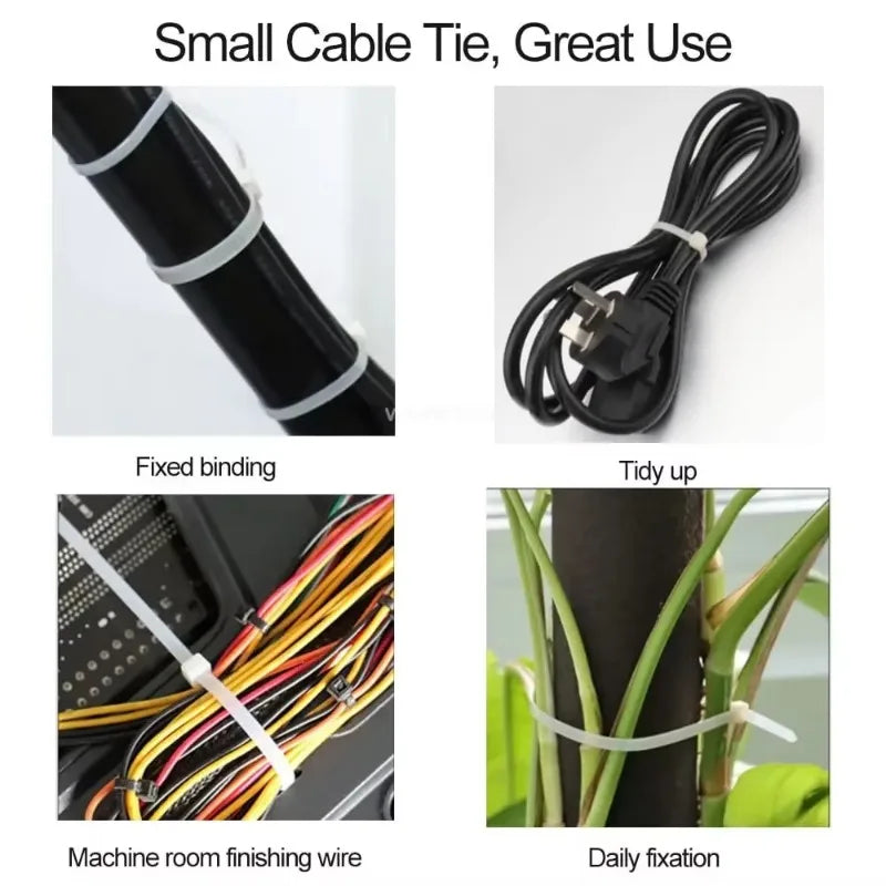 Self-Locking Nylon Cable Zip Ties Set | 100–1000 Pcs