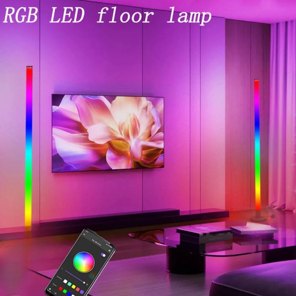 RGB Corner Floor Lamp – Dimmable APP & Remote Control LED