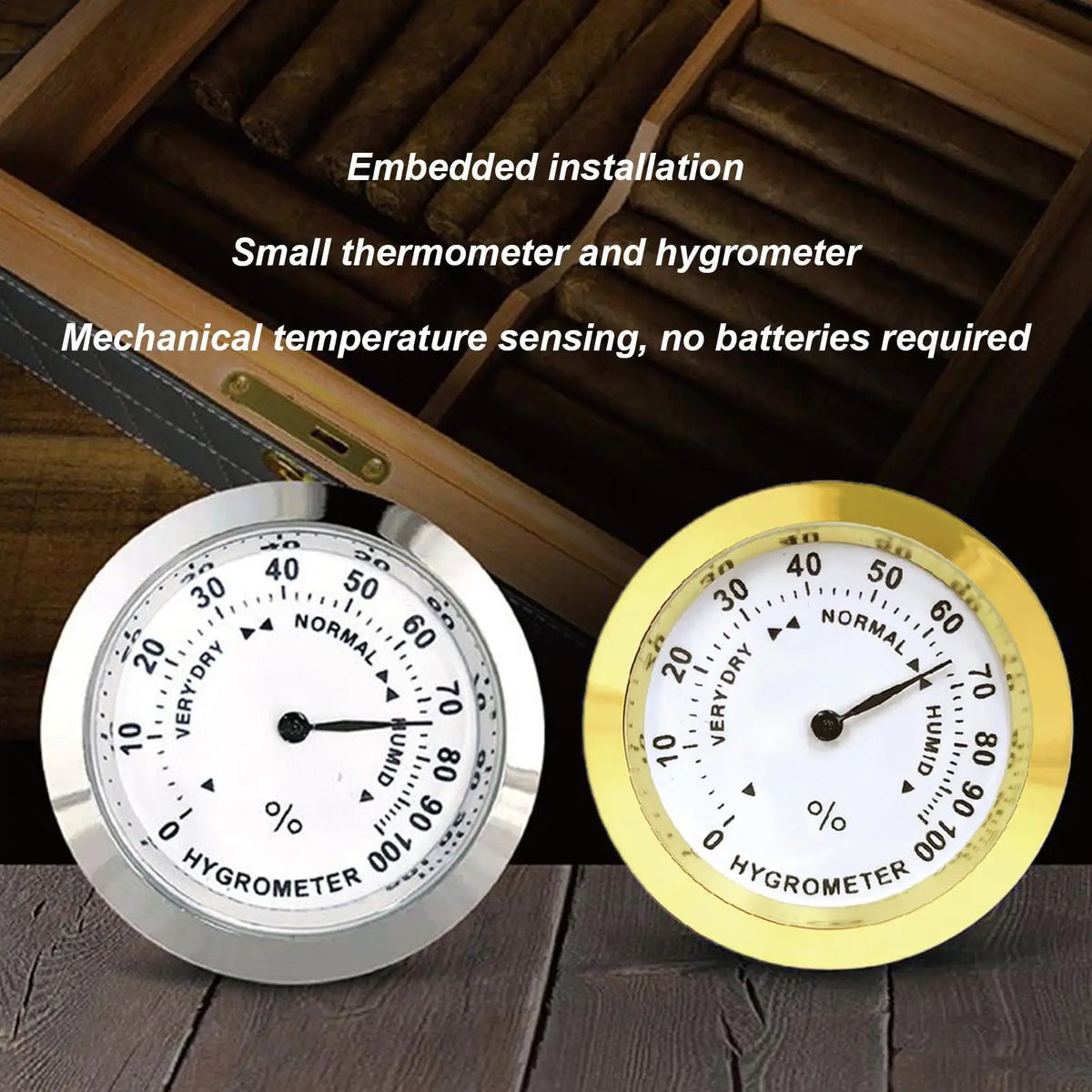 Humidor Hygrometer Humidity Sensor Tester Precision Monitor Cabinet
