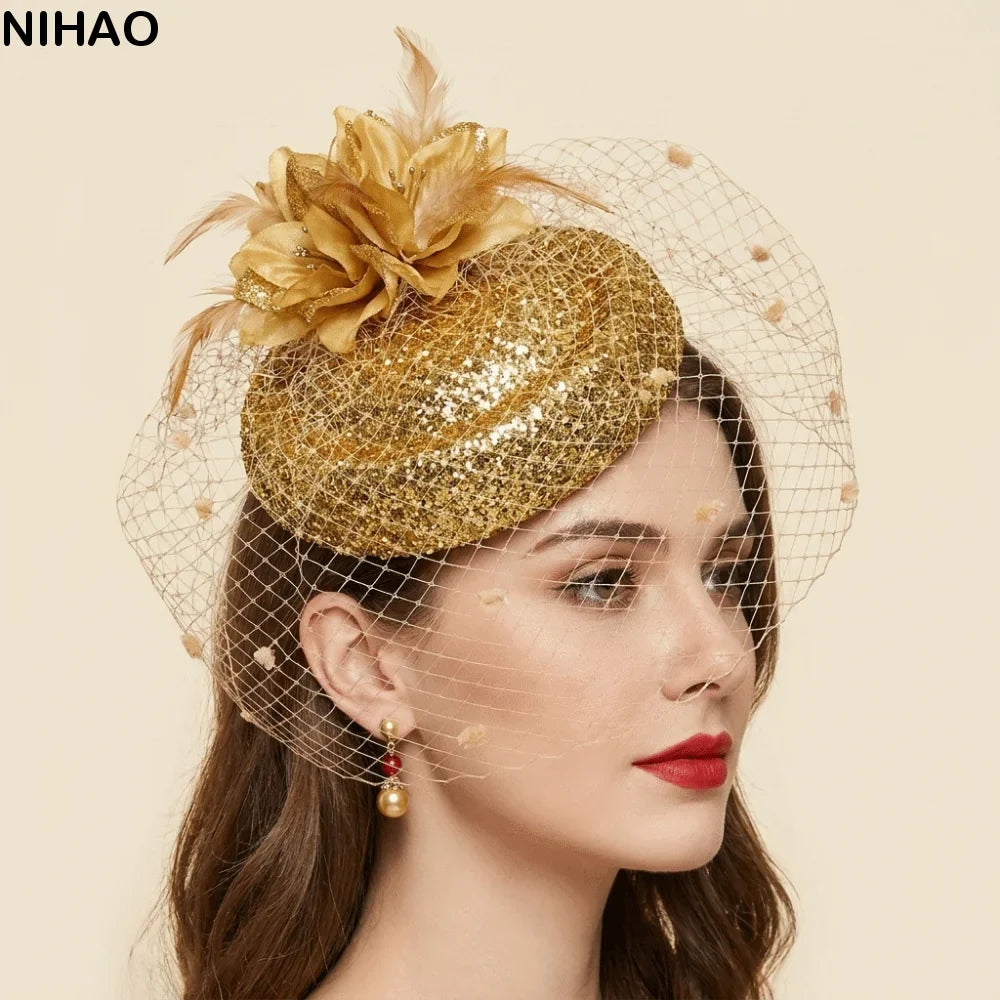 Felt Fascinator Hat – French Mesh Hair Clip Mini Top Hat